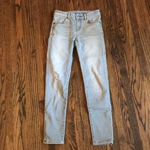 Athlete girl grey color jeans